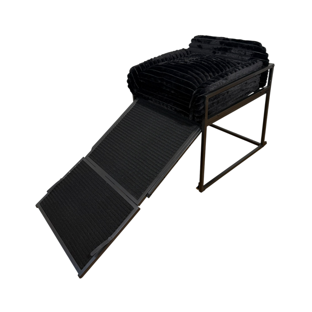 Elevated Pet Chair with Built-In Ramp – Cozy Dog Seat for Home, Office & Bedside